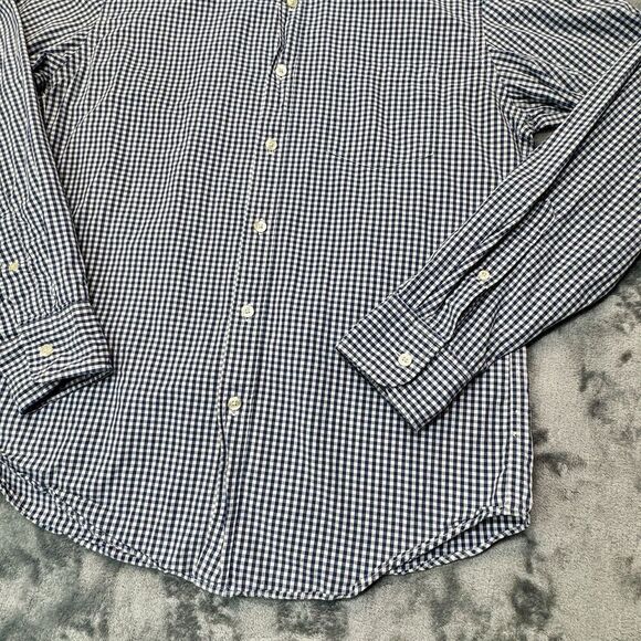 J Crew Shirt Mens Sz M Blue Plaid Check Quality Woven Shirt Tartan Button Down - Picture 3 of 12